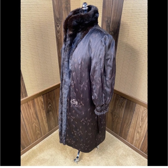 VINTAGE TIBOR FURS FULL LENGTH REAL BLACK MINK FUR COAT - Sized(4-6) - Picture 8 of 12
